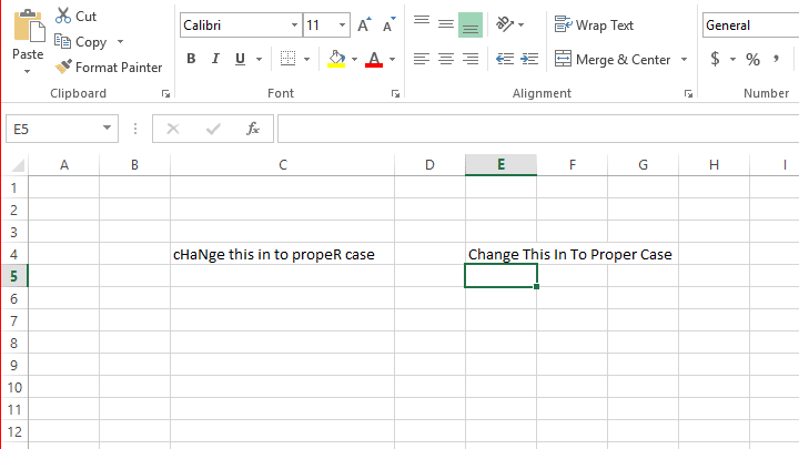 Excel PROPER case output