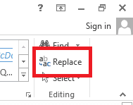 Open Find and Replace Dialog