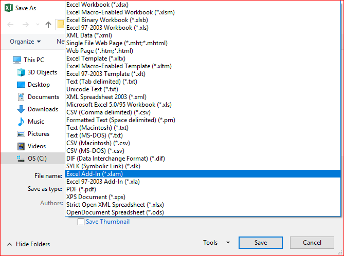 excel add in xlam