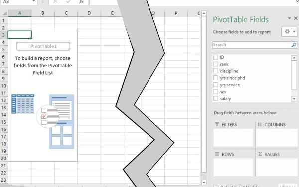Pivot table and Field task pane