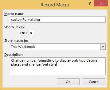 record macro dialog box final setup