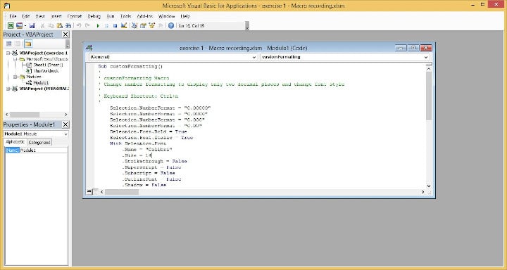 visual basic editor used to view and edit excel macro code
