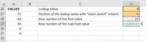 How to return row number of a matching cell